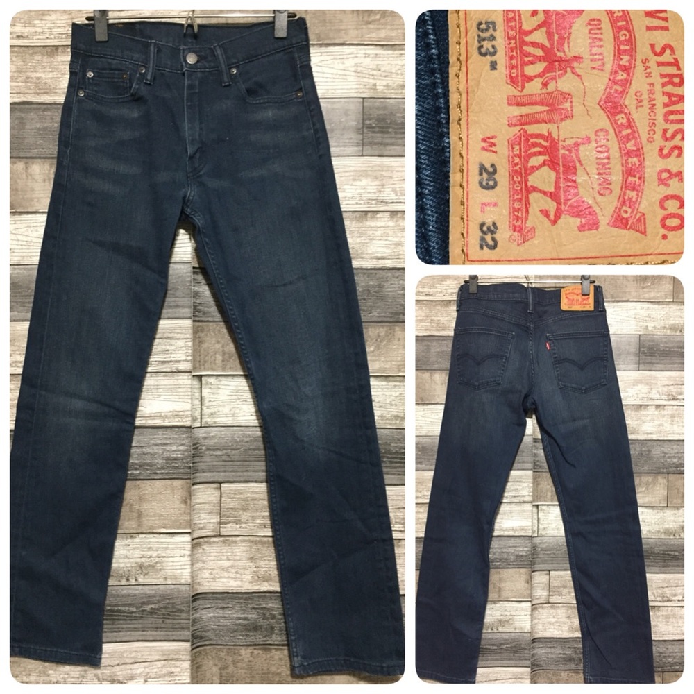 Levi’s 513 Slim Straight Jeans Men’s 29x32 Dark Wash Blue Stretch